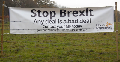 Liberal Democrat Stop Brexit roadside banner