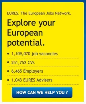 EURES screen capture https://ec.europa.eu/eures/public/homepage