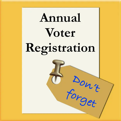 Annual voter registration reminder