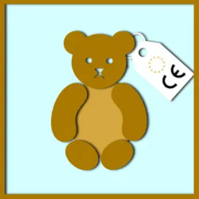 Teddy bear with CE label